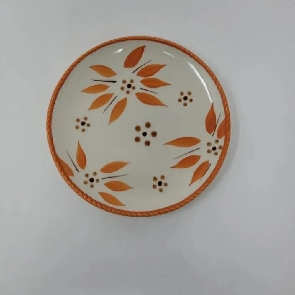 Temptations Plates Bowl Mug by Tara Old World Orange Ovenware Set Of Five!